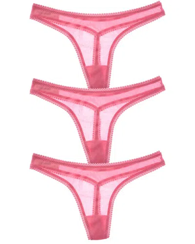 On Gossamer Ongossamer 3pk Hip-g Thong In Pink