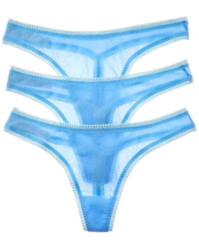 On Gossamer Ongossamer 3pk Hip-g Thong In Blue