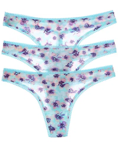 On Gossamer Ongossamer 3pk Hip-g Thong In Floral Dreams (i552g)/floral D