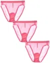On Gossamer Ongossamer 3pk Mesh Hi-cut Brief In Pink