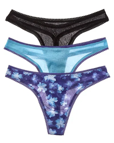On Gossamer Ongossamer 3pk Mesh Hip G Thong In Black