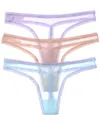 On Gossamer Ongossamer 3pk Mesh Hip G Thong In Multi