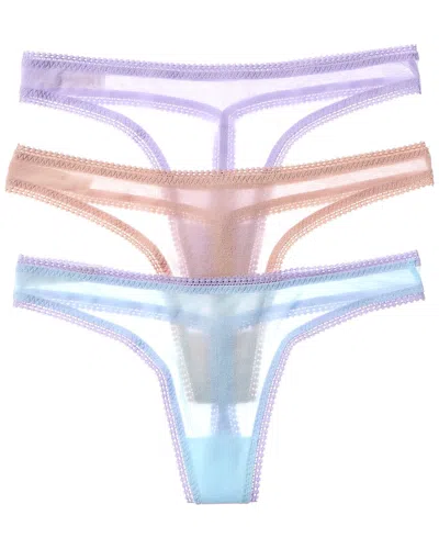 On Gossamer Ongossamer 3pk Mesh Hip G Thong In Multi