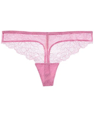 On Gossamer Ongossamer Luxe Lace Thong In Pink