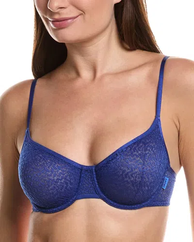 On Gossamer Ongossamer Modern Lace Unlined Demi Bra In Blue