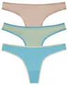 On Gossamer Ongossamer Set Of 3 Hip G-string In Blue