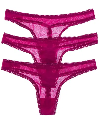 On Gossamer Ongossamer Set Of 3 Hip G-string In Purple