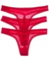 On Gossamer Ongossamer Set Of 3 Hip G-string In Red