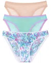 On Gossamer Ongossamer Set Of 3 Mesh Hip Bikini In Multi