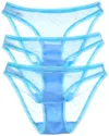On Gossamer Ongossamer Set Of 3 Next To Nothing Micro Bikini In Blue