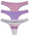 On Gossamer 3-pack Mesh Thongs In Pink