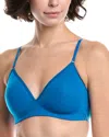 On Gossamer Next To Nothing Microfiber Wireless T-shirt Bra In Blue