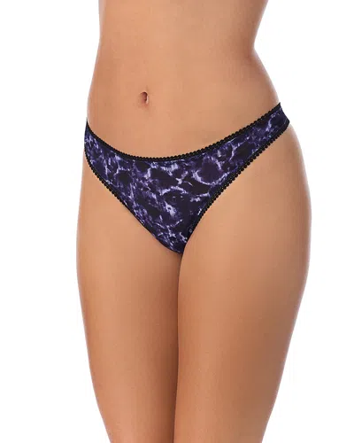 On Gossamer Printed Hipster Thong In Blue