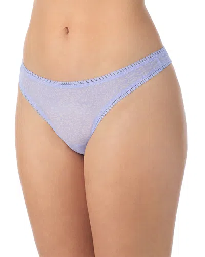On Gossamer Printed Hipster Thong In Blue