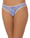 On Gossamer Triple Mesh Print Thong In Modern Lace