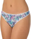 On Gossamer Triple Mesh Print Thong In Shadow Floral