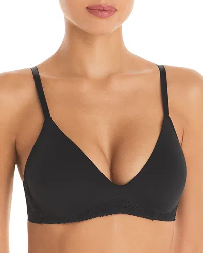 On Gossamer Sleek & Lace Wirefree Bra In Black