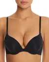 On Gossamer Sleek Micro Lace Underwire Convertible Push-up Bra In Black