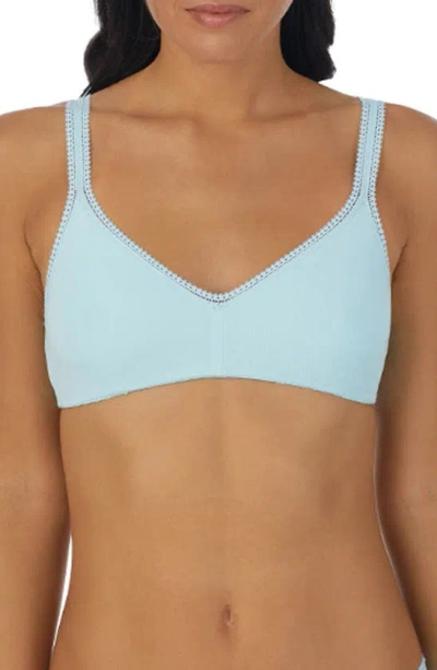 On Gossamer Stretch Cotton Bralette In Blue