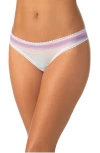On Gossamer Mesh Hip Bikini In Sunset Stripe