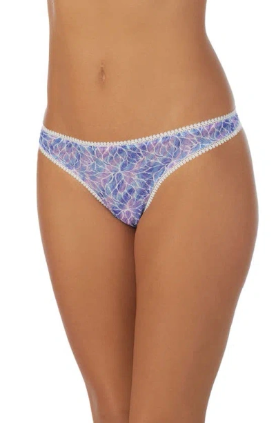 On Gossamer Triple Mesh Print Thong In Modern Lace Floral