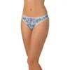 On Gossamer Triple Mesh Print Thong In Shadow Floral