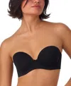 On Gossamer Underwire Strapless Plunging Sleek Micro Bra In Black