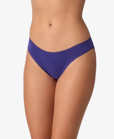 On Gossamer Cabana Cotton Blend Stretch Hip Bikini In Blue