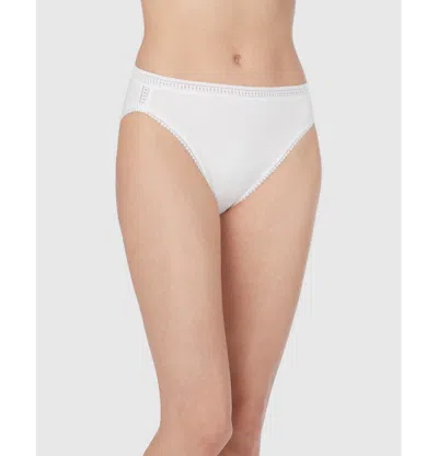 On Gossamer Women's Cabana Cotton Hip Boyshort Underwear 024304 In White