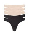 On Gossamer Cabana Hip G Thongs, Set Of 5 In Black,champagne
