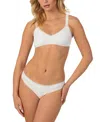 On Gossamer Women's Cabana Cotton Lace-trim Bralette 010404 In White