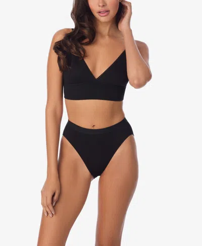 On Gossamer Cabana Cotton Blend Rib Longline Triangle Bralette In Brown
