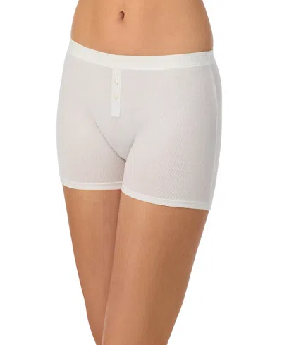 ON GOSSAMER WOMEN'S CABANA COTTON RIB SOLID BOXER SHORTS