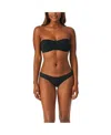 On Gossamer Women's Cabana Cotton Strapless Bandeau G5195 In Black