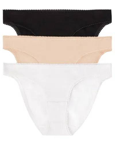 On Gossamer Women's Cabana Low-rise Cotton-blend Bikini Panty, 1402p3, 3-pack In Black