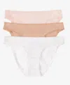 On Gossamer Women's Cotton Hip Bikini Panty, Pack Of 3 1402p3 In Multi