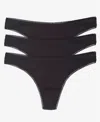 On Gossamer 3-pack Mesh Thongs In Black