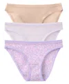 On Gossamer Women's Mesh Hip Bikini Underwear 3 Pack 3202p3 In Multi