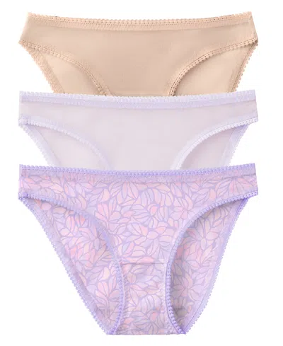 On Gossamer Women's Mesh Hip Bikini Underwear 3 Pack 3202p3 In Multi