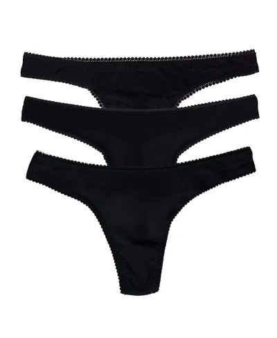 On Gossamer Women's Mesh Hip G 3 Pack Underwear 3512p3 In Black
