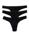 On Gossamer 3-pack Mesh Thongs In Black