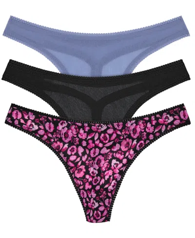 On Gossamer Women's Mesh Hip G 3 Pack Underwear 3512p3 In Multi