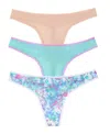 On Gossamer Ongossamer Set Of 3 Hip Mesh Thong In Multi