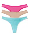 On Gossamer 3-pack Mesh Thongs In Multi