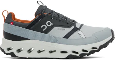 On Gray & Blue Cloudhoriz Waterproof Sneakers In Lead | Mineral