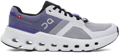 On Gray & Blue Cloudrunner 2 Sneakers In Fossil | Indigo