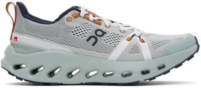 On Gray & Green Cloudsurfer Trail Sneakers In Aloe | Mineral