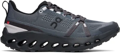 On Gray & Black Cloudsurfer Trail Sneakers In Eclipse | Black
