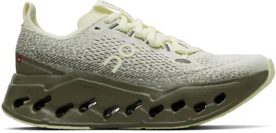 ON GREEN & KHAKI CLOUDSURFER MAX SNEAKERS