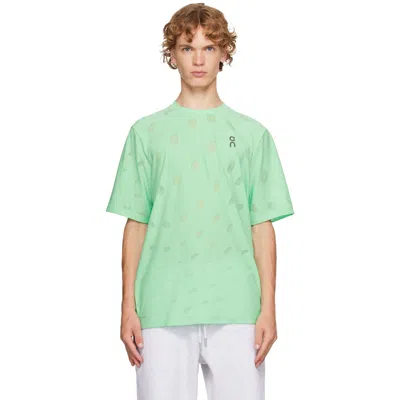 On Green & White Zero-t Breathe Running T-shirt In 1mg30615055